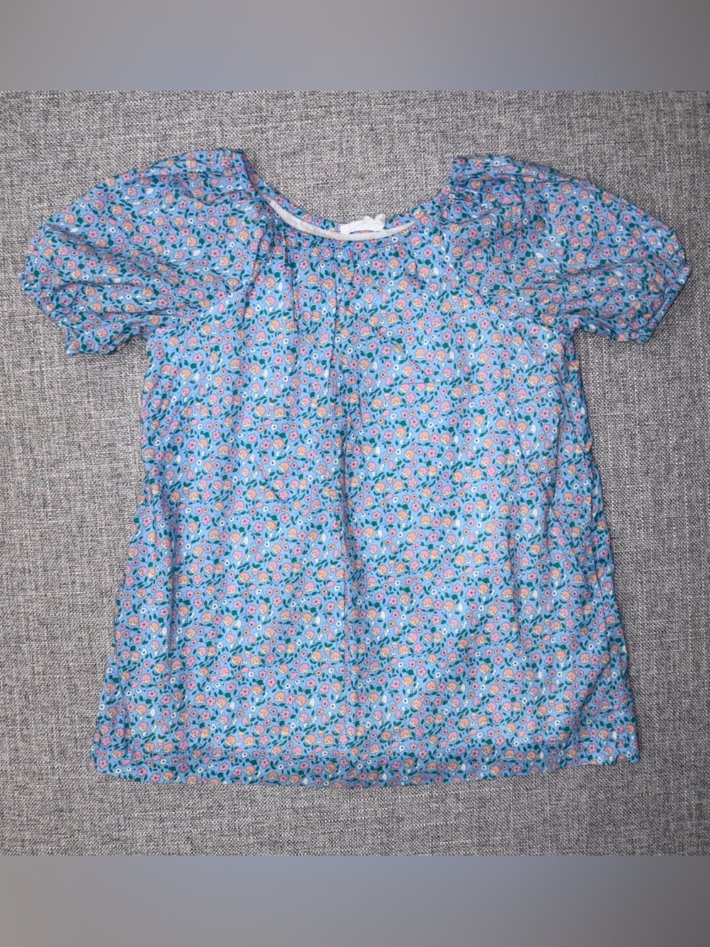 Minnow 2T EUC Blue Floral Puff-Sleeve Dress